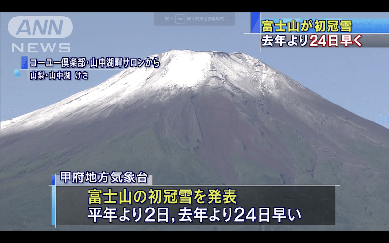 富士山初雪